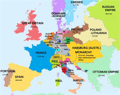 French Map Of Europe - State Map