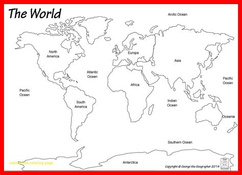 Great Image of Continents Coloring Page - entitlementtrap.com