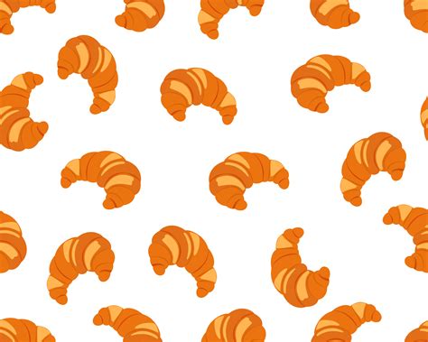 Seamless pattern of croissant isolated white background - Vector ...