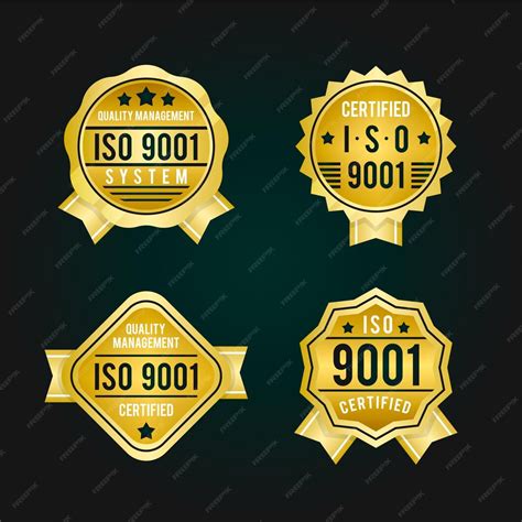 Premium Vector | Iso certification stamp collection