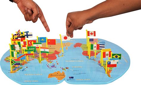 Wooden World Map with Flags - IONICATOYS