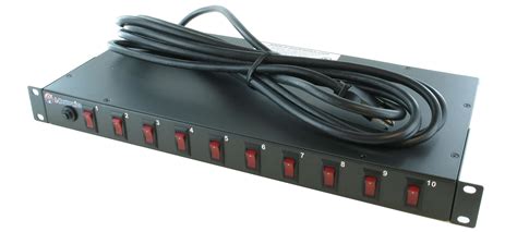 10-Outlet 19" Rack Mount Power Strip w/ Individual Lighted Switches | A-Neutronics, Inc.