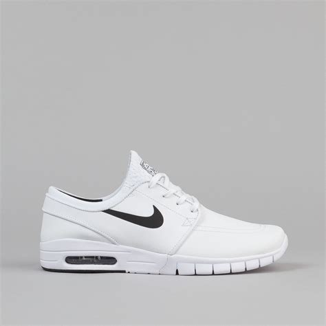 Nike SB Stefan Janoski Max Leather Shoes - White / Black | Flatspot