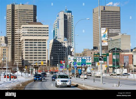 Canada, Manitoba Province, Winnipeg, downtown and buildings Stock Photo ...