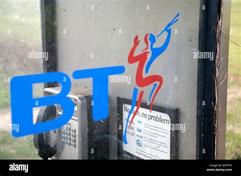 British Telecom rural phone box and BT logo Stock Photo - Alamy