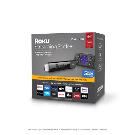 Roku Streaming Stick+ HD/4K/HDR Streaming Device with Long-range Wireless and Voice Remote with ...