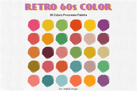 Retro 60s Procreate Color Palette Graphic by SineDigitalDesigns · Creative Fabrica