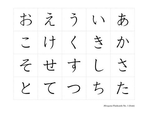 (PDF) Flashcards No. 1 (front) Hiragana · PDF fileHiragana Flashcards No. 1 (back) a i u e o ka ...