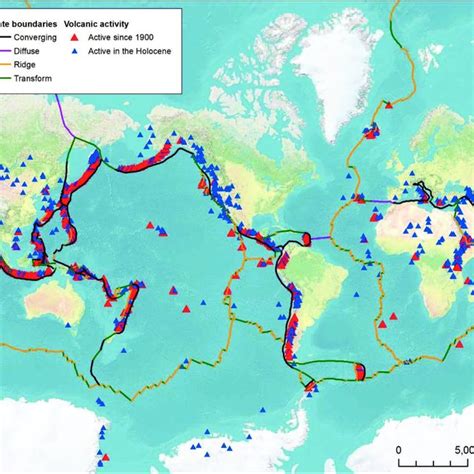 2 Global map of the distribution and status of Holocene volcanoes as... | Download Scientific ...