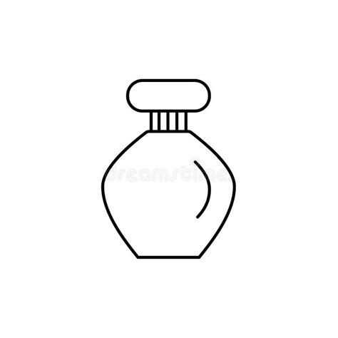 Black & White Vector Illustration of Perfume Bottle. Line Icon O Stock Vector - Illustration of ...