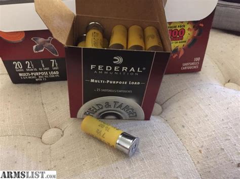 ARMSLIST - For Sale: New in box Federal 20 gauge shotgun shells 100 pack