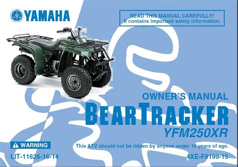 1999-2004 Yamaha BearTracker Bear Tracker 250 Owners Manual, 1999, 2001, 2002, 2003, 2004 ...