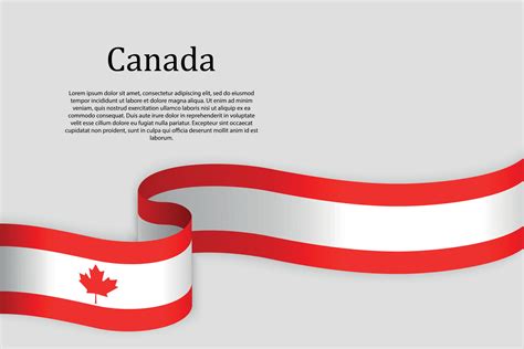 Ribbon flag of Canada. Celebration background 35311434 Vector Art at Vecteezy