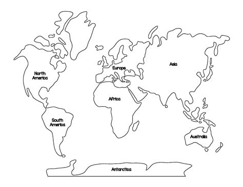 World Map Coloring Page - Free Printable Coloring Pages for Kids