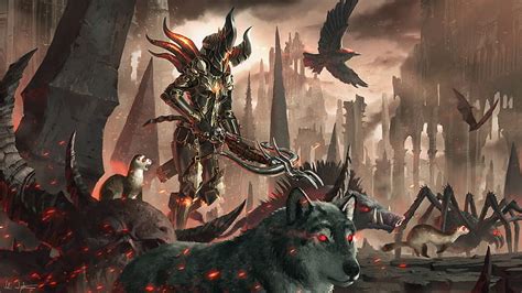 1920x1080px | free download | HD wallpaper: gray wolf concept art, blizzard, diablo 3, Demon ...