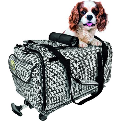 Pet Carrier with Wheels Soft Sided Portable Bag, Handle, Breathable ...