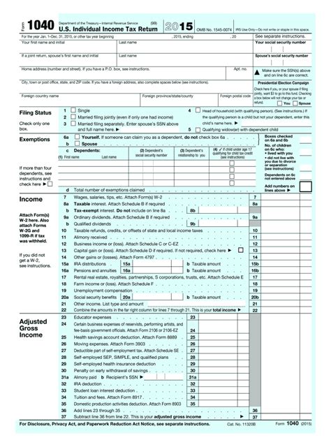 2015 Form IRS 1040 Fill Online, Printable, Fillable, Blank - pdfFiller