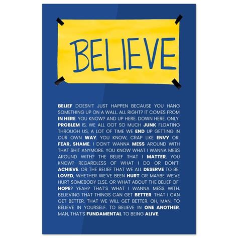 Ted Lasso Believe Sign Poster. Ted Lasso Quote, Semi Gloss Wall Art ...