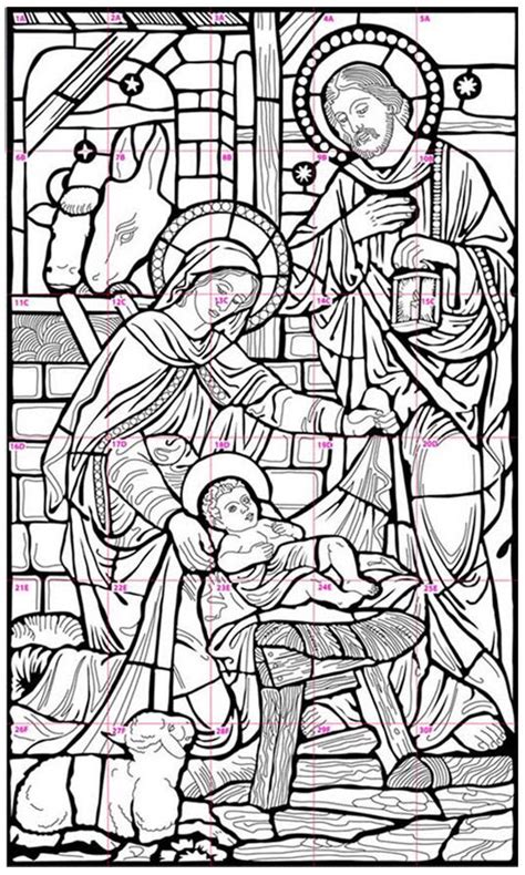 Nativity Mural | Desenho de presepio, Vitral de igreja, Pintar e colorir