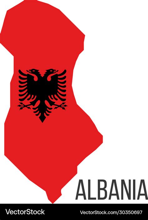 Albania flag map the flag country Royalty Free Vector Image