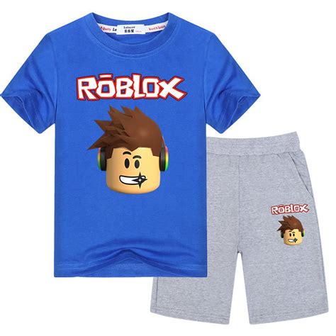 Big Boys Roblox Games Clothes Sets Tshirts+Shorts Cotton Kids Sets | Shopee Singapore