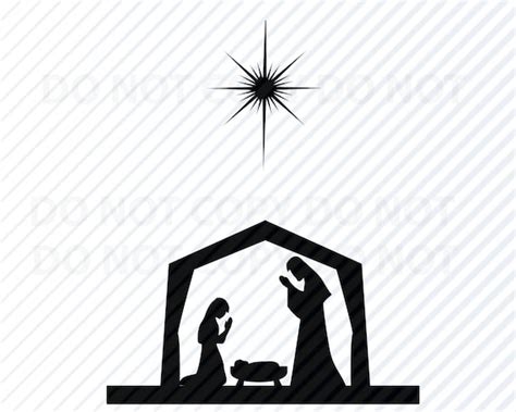 Christmas Nativity SVG Silhouette Baby Jesus Vector Images - Etsy