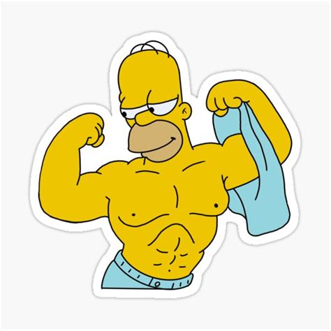 "buff homer" Sticker for Sale by Drayziken | Redbubble