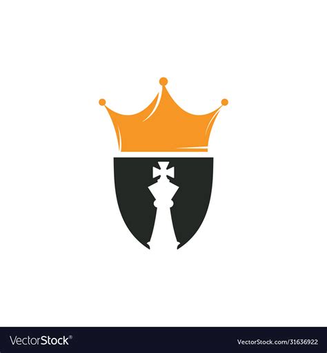 Chess king logo design Royalty Free Vector Image