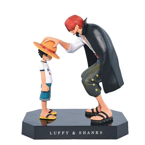 Buy Anime One Piece Shanks Touching Luffy Figures Anime Action FigureFigures Model , Cake Topper ...