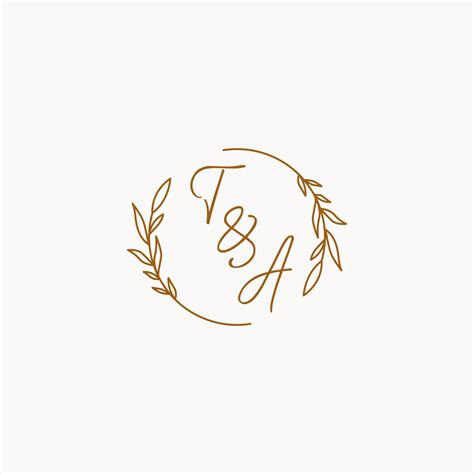 TA wedding initials logo design 15162183 Vector Art at Vecteezy