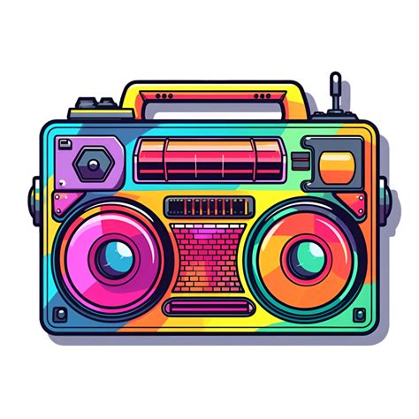 Boombox Speakers Retrowave 80s Clipart 24637608 PNG