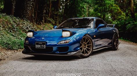 Mazda RX-7 FD #JDM Japanese cars sports car #Mazda blue cars #road #1080P #wallpaper # ...