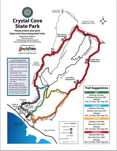 Map of Hiking Trails | Crystal Cove