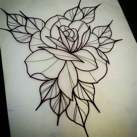 Traditional Rose Tattoo Drawing at GetDrawings | Free download