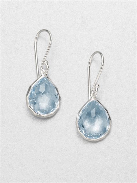 Ippolita Blue Topaz Sterling Silver Teardrop Earrings in Blue | Lyst