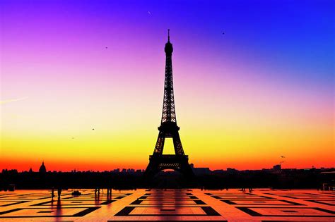 Eiffel Tower Silhouette In Sunrise by Audun Bakke Andersen