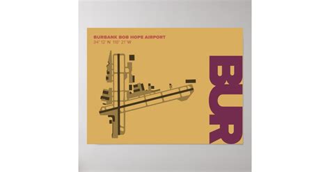 Burbank Bob Hope Airport (BUR) Diagram Poster | Zazzle