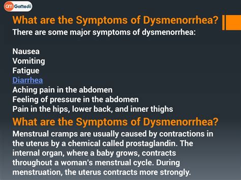 PPT - Dysmenorrhoea (Menstrual cramps): Symptoms, Causes and Diagnosis ...