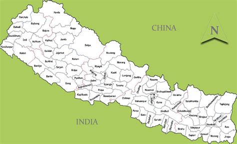 Nepal cities map - Nepal map with cities (Southern Asia - Asia)