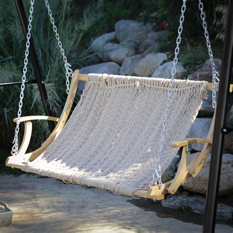 Double Rope 2 Person Outdoor Patio Garden Hammock Swing Hanging Chair Swing | Hammock swing ...