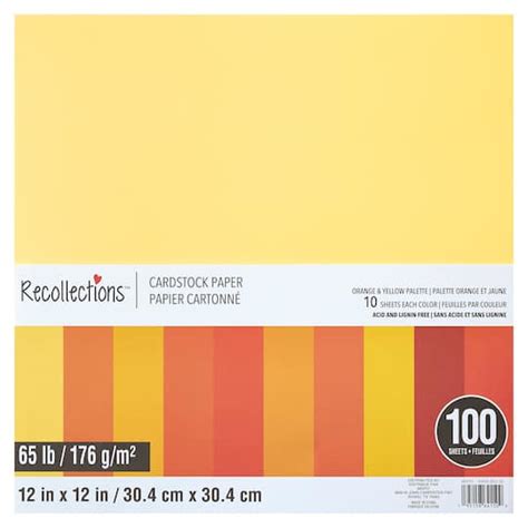 Orange & Yellow Palette 12" x 12" Cardstock Paper by Recollections™, 100 Sheets | Michaels