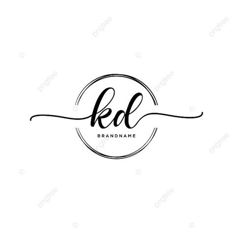 Vector Logo Template With Circle Featuring Kds Handwritten Initials Vector, Ornament, Graphic ...