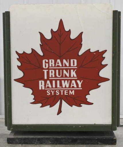 Vintage Grand Trunk Railway System Lighted Sign