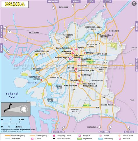 Osaka Map | Map of Osaka City, Japan