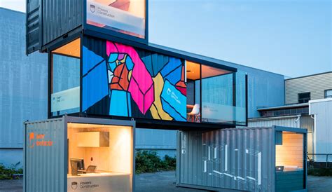 Powers Construction turns Shipping Containers into Sleek On-Site Offices