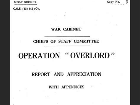 Operation Overlord Report and Appreciation