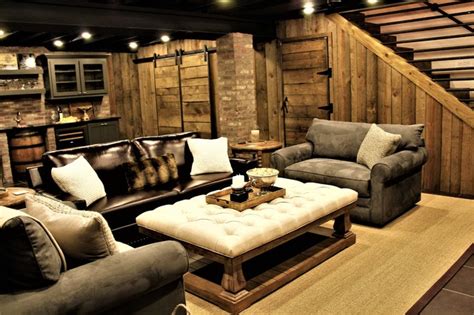 Rustic Man Cave - Rustic - Basement - Other - by Interiors by Design | Houzz