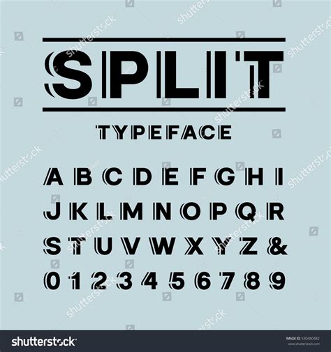 Bold Font Vector Alphabet Split Effect Stock Vector (Royalty Free ...