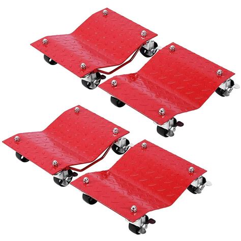 VIVOHOME Heavy Duty 4 Tire Wheel Dolly Car Stakes 6000lbs Capacity Red - Walmart.com - Walmart.com