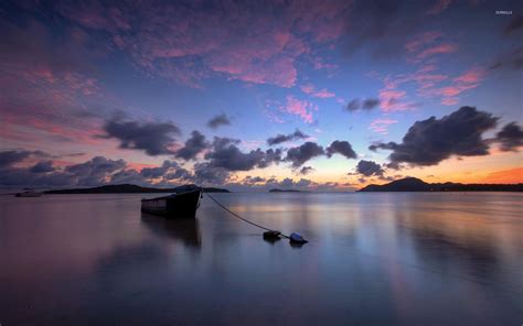 Boat on the calm sea wallpaper - Nature wallpapers - #54325